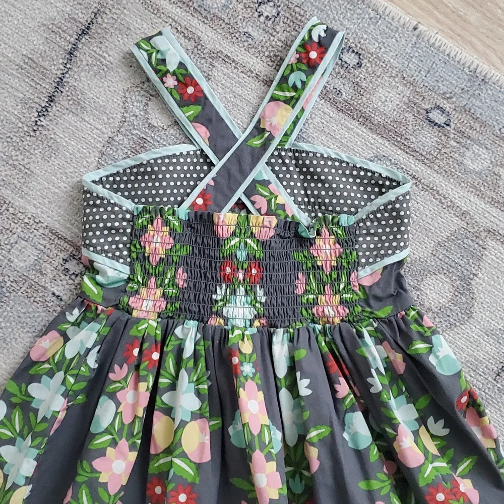 Matilda Jane Girls Saturday Afternoon Floral Tunic Long Top Sz8